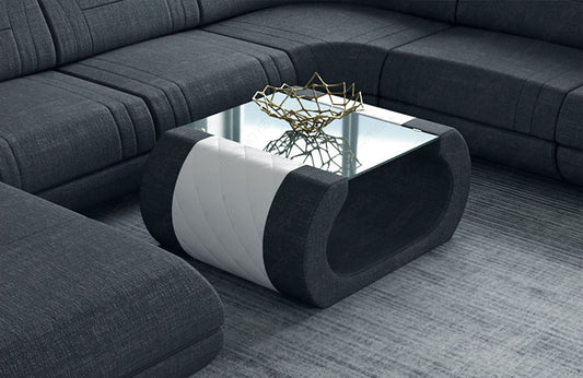 Stoff Couchtisch Rimini in schwarz - Hugo14 Strukturstoff