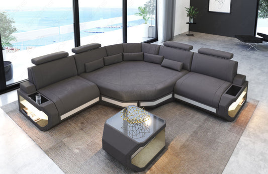 Polster Ecksofa Asti L Mini mit Altara Stoffbezug in Taupe-3a