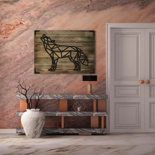 Holzbild modern Wolf 1