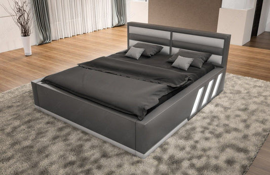 Boxspringbett Apollonia inklusive Matratze in grau-weiß