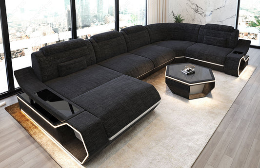 Stoff Wohnlandschaft Toscano U-Form